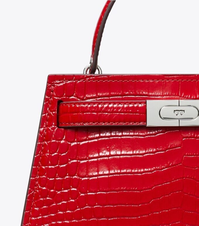 Bolso mini Lee Radziwill con asa superior y estampado de cocodrilo Bolso mini Lee Radziwill con asa superior y estampado de cocodrilo