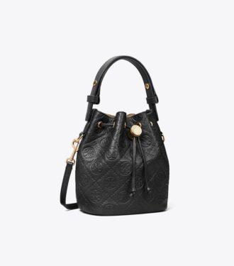 Bolso mini tipo cubo con T Monogram en piel granulada