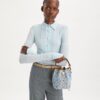 Bolso mini tipo cubo de denim con T Monogram Bolso mini tipo cubo de denim con T Monogram