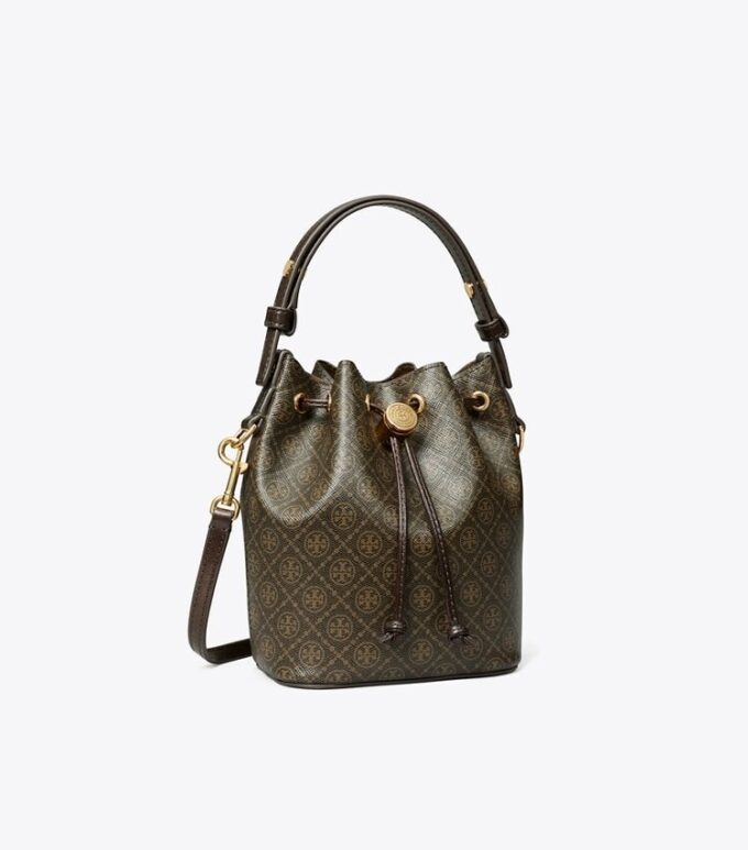 Bolso mini tipo cubo de lona recubierta con T Monogram Bolso mini tipo cubo de lona recubierta con T Monogram