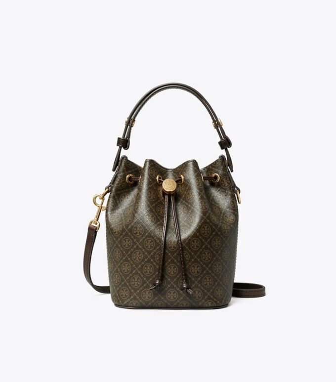 Bolso mini tipo cubo de lona recubierta con T Monogram Bolso mini tipo cubo de lona recubierta con T Monogram