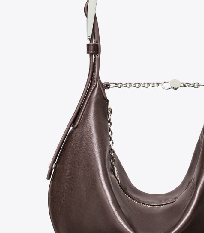 Bolso pequeño de cuero tipo globo Bolso pequeño de cuero tipo globo