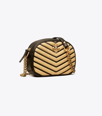 Bolso pequeño para cámara Kira Chevron Soft Straw
