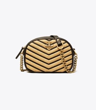 Bolso pequeño para cámara Kira Chevron Soft Straw