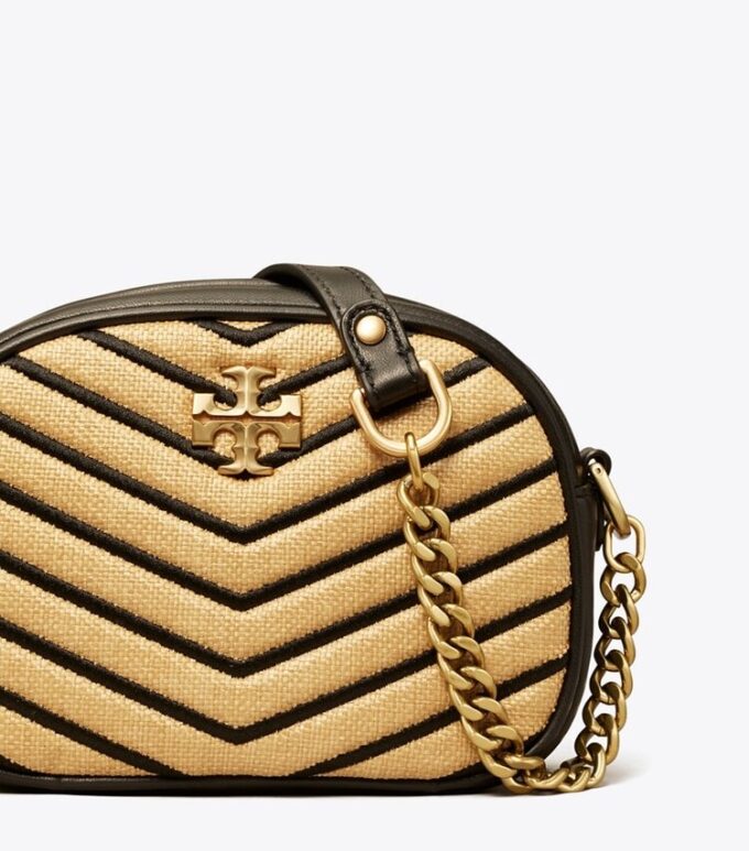 Bolso pequeño para cámara Kira Chevron Soft Straw Bolso pequeño para cámara Kira Chevron Soft Straw