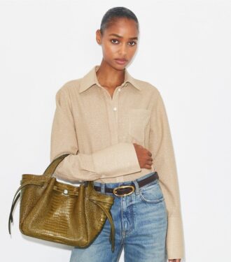 Bolso pequeño Romy con estampado de cocodrilo