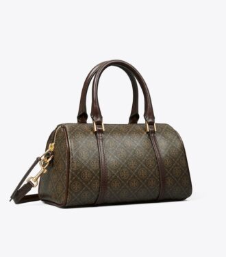 Bolso pequeño tipo barril de lona recubierta con T Monogram