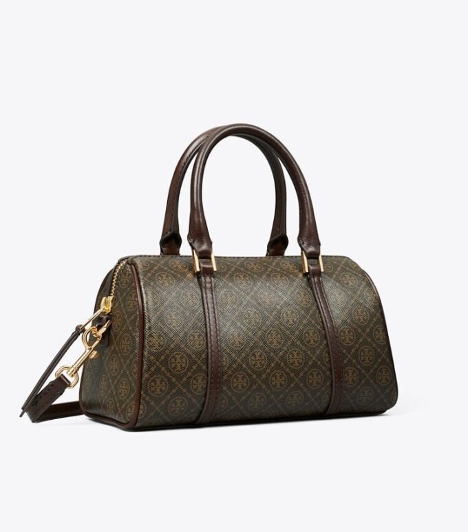 Bolso pequeño tipo barril de lona recubierta con T Monogram Bolso pequeño tipo barril de lona recubierta con T Monogram
