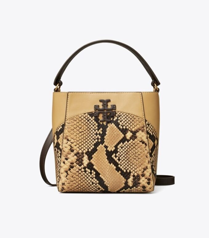 Bolso pequeño tipo cubo McGraw con estampado de serpiente Bolso pequeño tipo cubo McGraw con estampado de serpiente