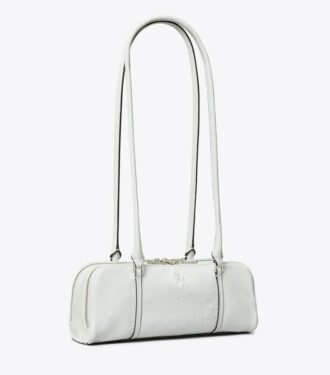 Bolso satchel mini de piel arrugada color Marshmallow