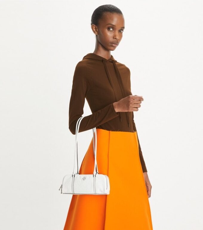 Bolso satchel mini de piel arrugada color Marshmallow Bolso satchel mini de piel arrugada color Marshmallow