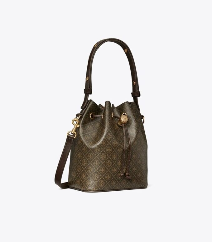 Bolso tipo cubo de lona recubierta con T Monogram Bolso tipo cubo de lona recubierta con T Monogram