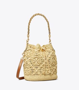 Bolso tipo cubo T Monogram Raffia