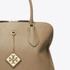 Bolso tipo satchel con textura granulada