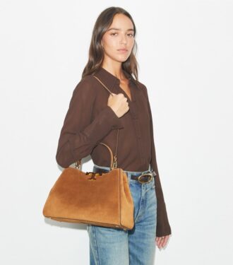 Bolso tipo satchel Eleanor de ante