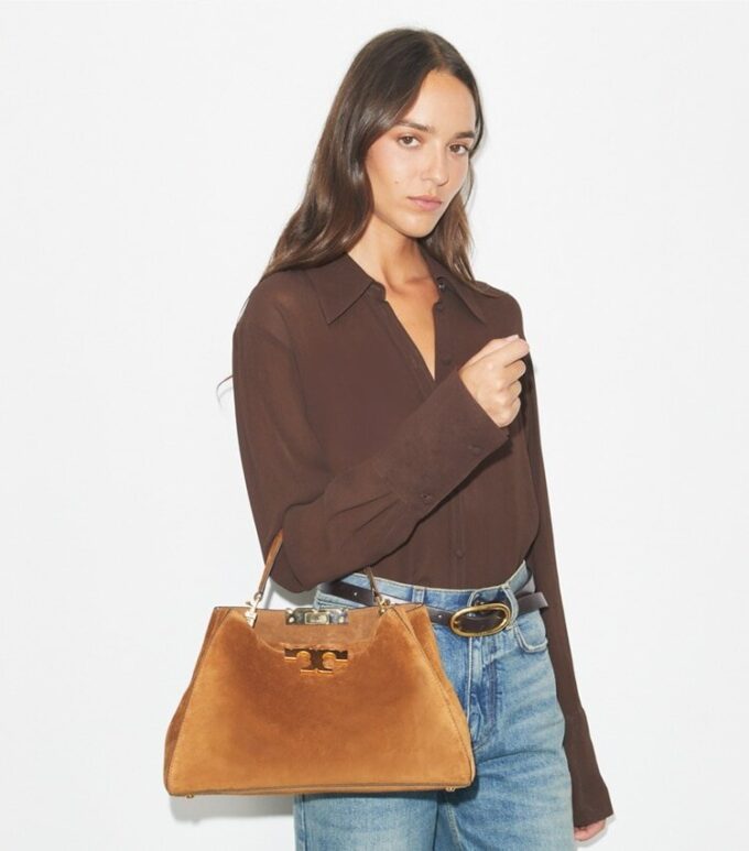 Bolso tipo satchel Eleanor de ante