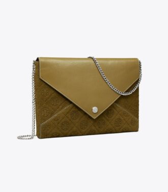Bolso tipo sobre con cadena y monograma T Monogram en gamuza