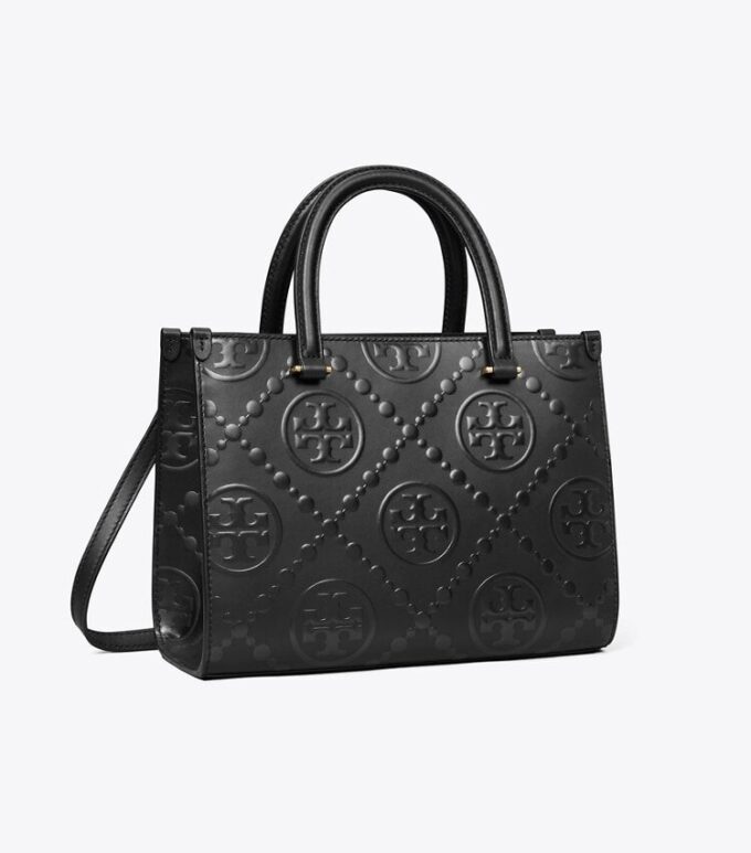 Bolso tote con asa superior y estampado T Monogram Bolso tote con asa superior y estampado T Monogram