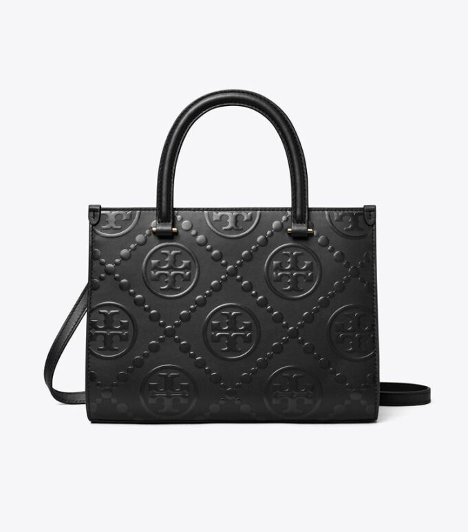 Bolso tote con asa superior y estampado T Monogram Bolso tote con asa superior y estampado T Monogram