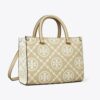 Bolso tote con asa superior y relieve en contraste T Monogram Bolso tote con asa superior y relieve en contraste T Monogram