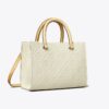 Bolso tote con asa superior y T Monogram en piel granulada Bolso tote con asa superior y T Monogram en piel granulada
