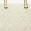 Bolso tote con asa superior y T Monogram en piel granulada Bolso tote con asa superior y T Monogram en piel granulada