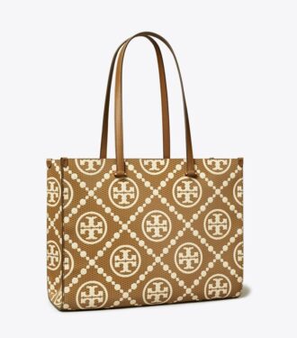 Bolso tote con monograma T Monogram en relieve en contraste