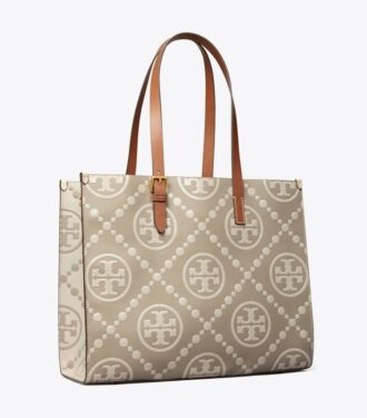 Bolso tote con monograma T Monogram en relieve en contraste