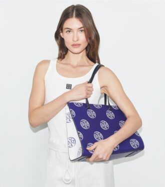 Bolso tote con monograma T Monogram en relieve en contraste