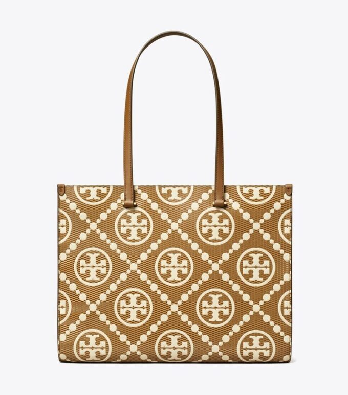 Bolso tote con monograma T Monogram en relieve en contraste