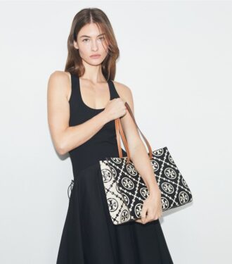 Bolso tote con monograma T Monogram en relieve en contraste
