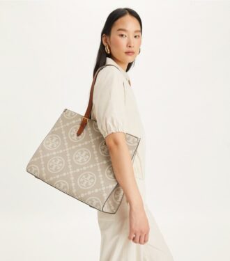 Bolso tote con monograma T Monogram en relieve en contraste