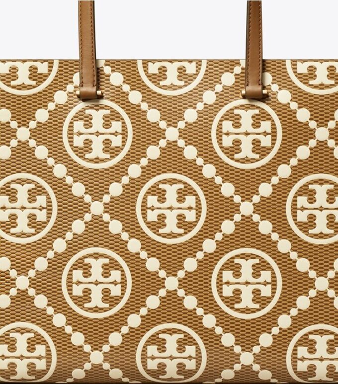 Bolso tote con monograma T Monogram en relieve en contraste