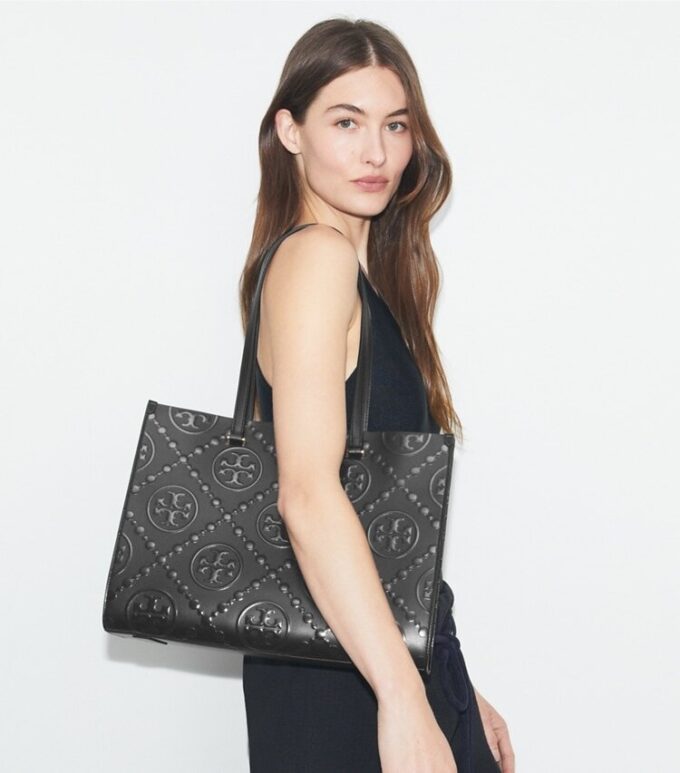 Bolso tote con relieve T Monogram