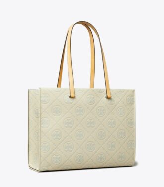 Bolso tote con T Monogram en piel granulada