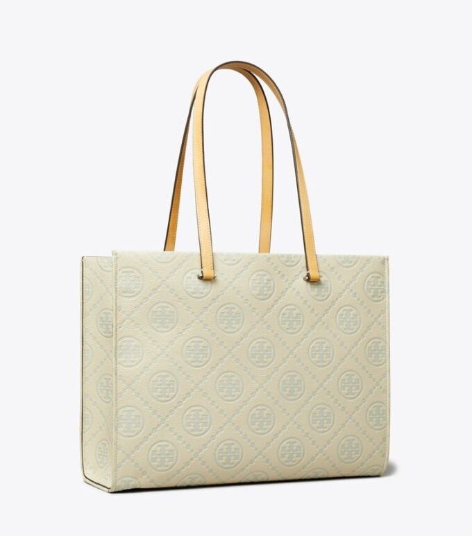 Bolso tote con T Monogram en piel granulada Bolso tote con T Monogram en piel granulada