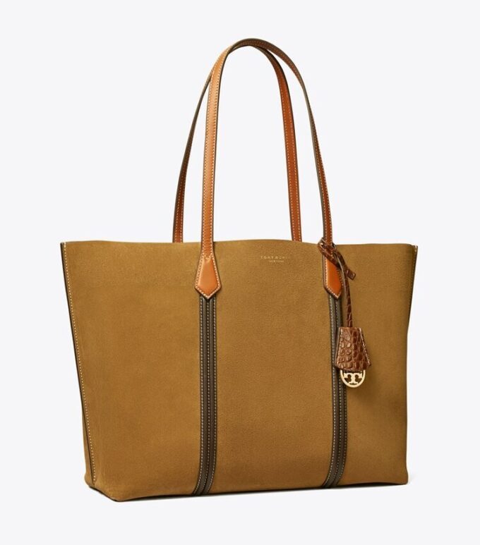 Bolso tote de ante Perry con tres compartimentos