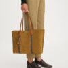 Bolso tote de ante Perry con tres compartimentos