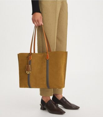 Bolso tote de ante Perry con tres compartimentos