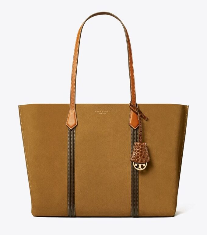 Bolso tote de ante Perry con tres compartimentos