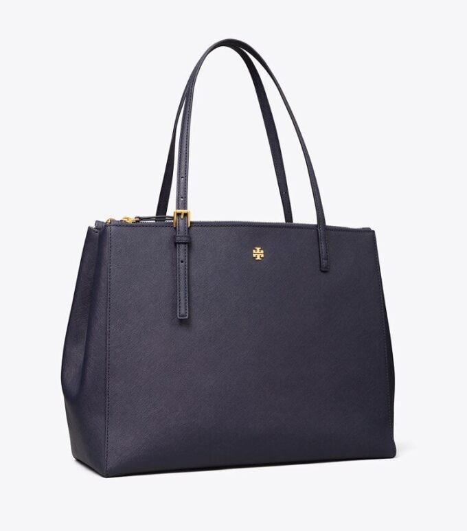 Bolso tote de piel con doble cremallera