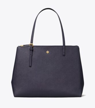 Bolso tote de piel con doble cremallera
