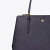 Bolso tote de piel con doble cremallera
