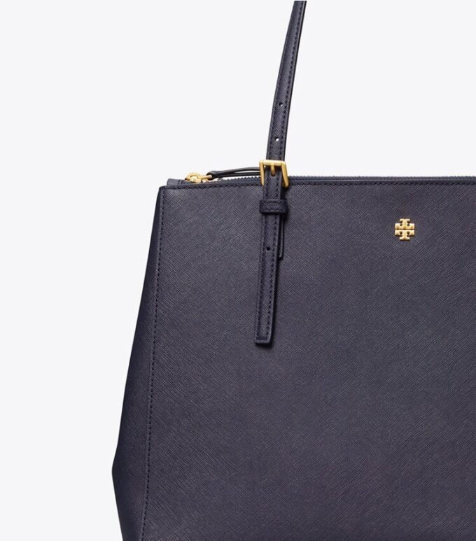 Bolso tote de piel con doble cremallera
