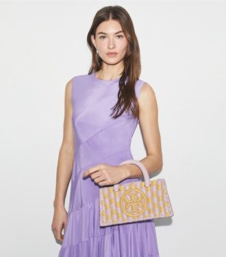 Bolso tote Ella tejido a mano con diseño este-oeste
