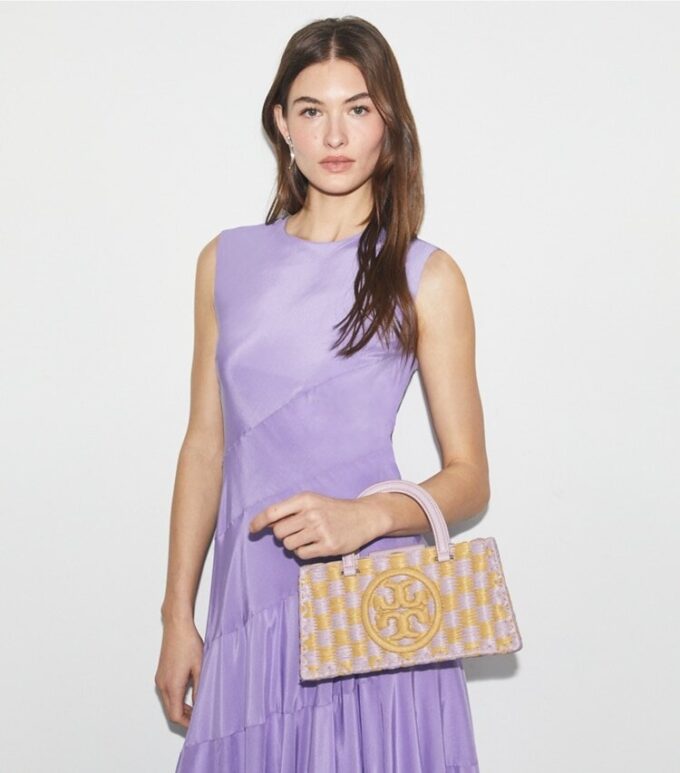 Bolso tote Ella tejido a mano con diseño este-oeste Bolso tote Ella tejido a mano con diseño este-oeste