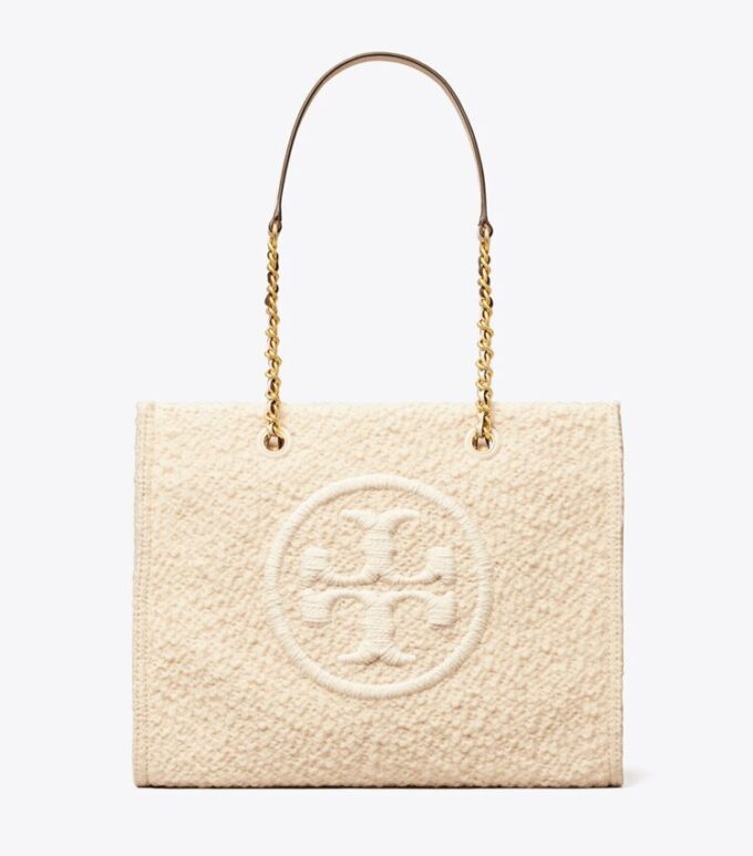 Bolso tote mini con cadena Ella Bouclé Bolso tote mini con cadena Ella Bouclé