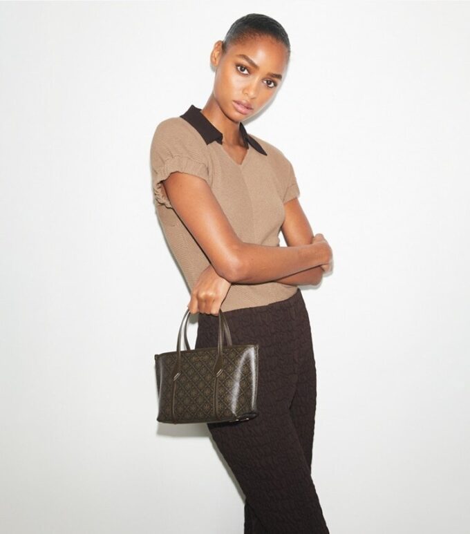 Bolso tote mini Perry de lona recubierta Bolso tote mini Perry de lona recubierta