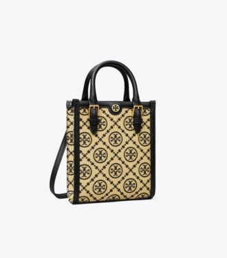 Bolso tote mini T Monogram Raffia