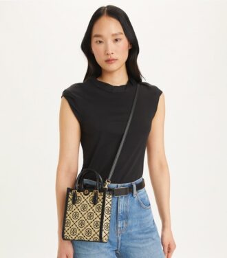 Bolso tote mini T Monogram Raffia